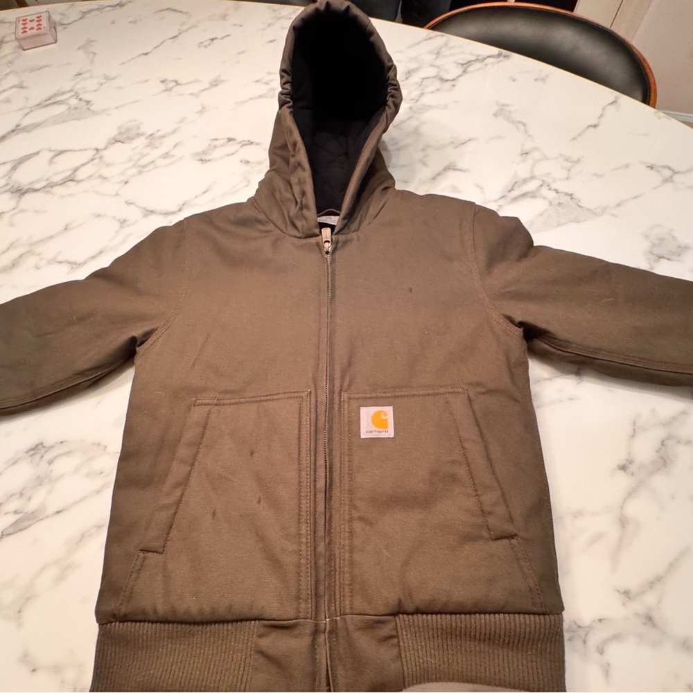 Carhartt Kids' Olive Green Hooded Sweatshirt